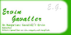 ervin gavaller business card